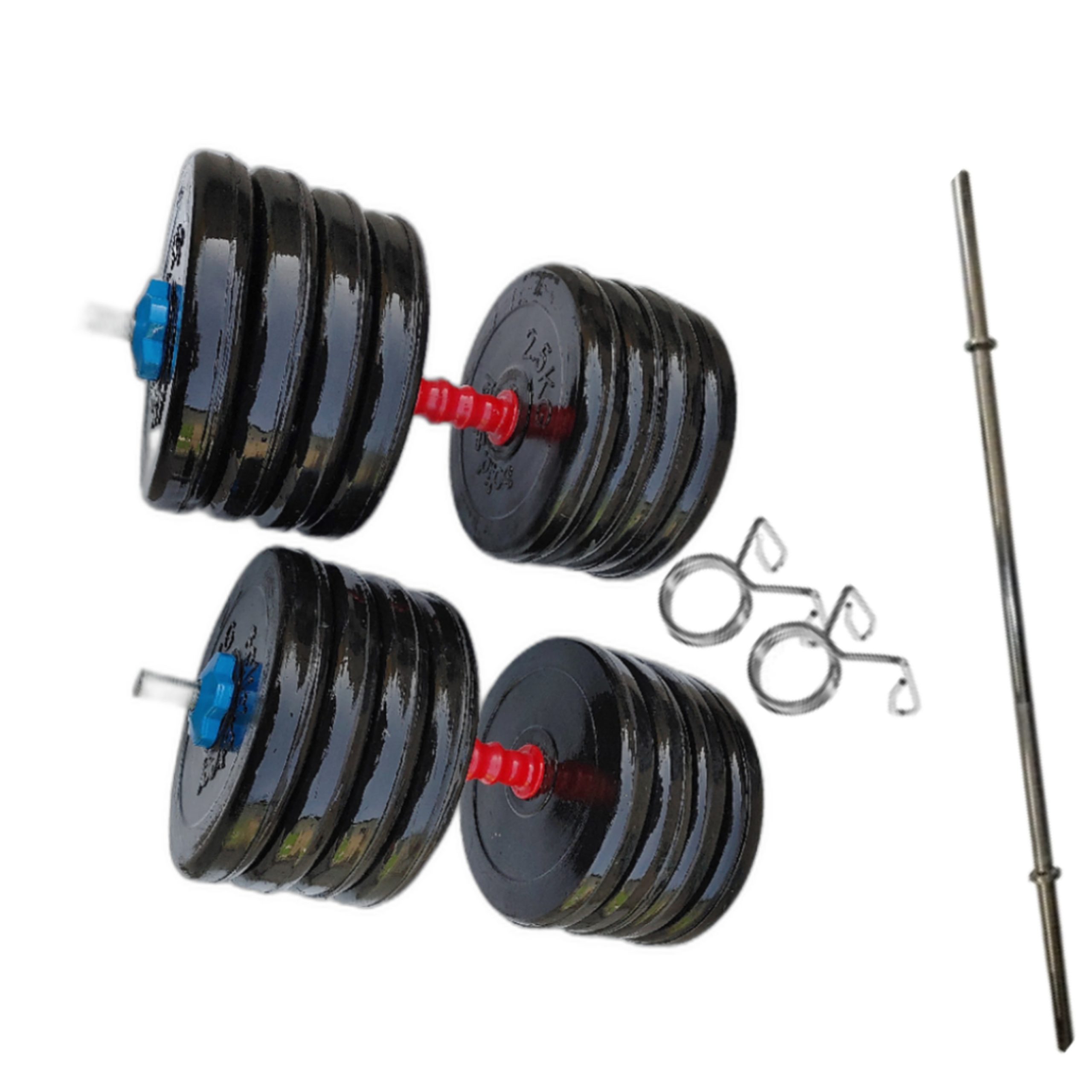 دمبل متغیر 40 کیلویی solide steel با میله هالتر 1/8 متری